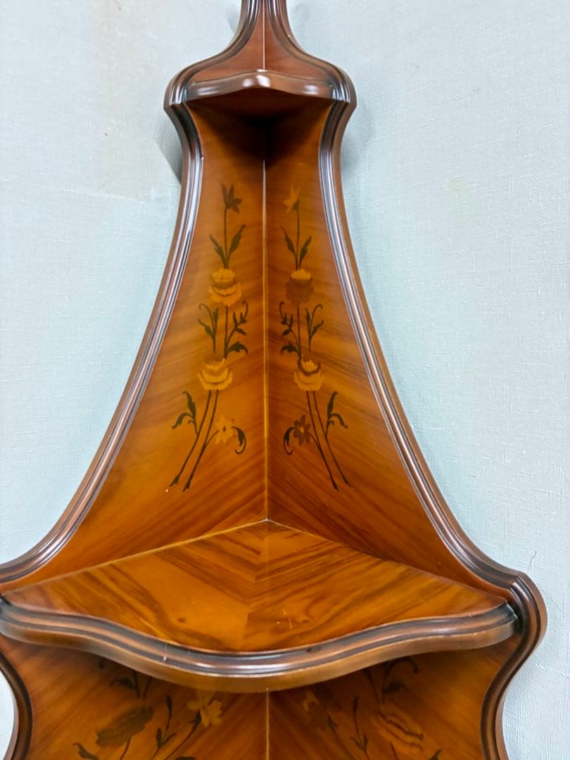 管397☆イタリア製☆アンティーク☆象嵌細工☆コーナーキャビネット