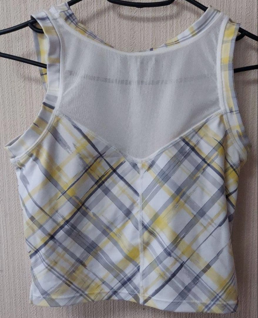 SUKALA チェックブラトップ チェックレギンス イエロー 2点セット S