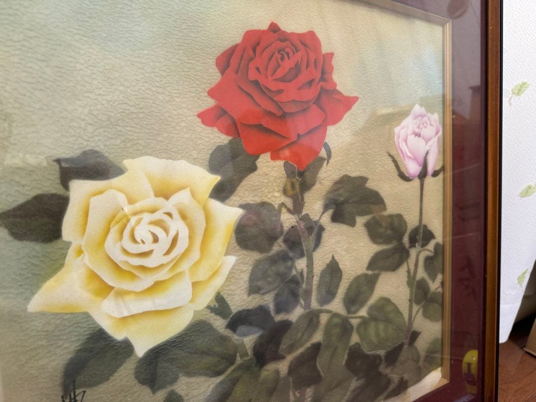 豊生作　薔薇の花　日本画