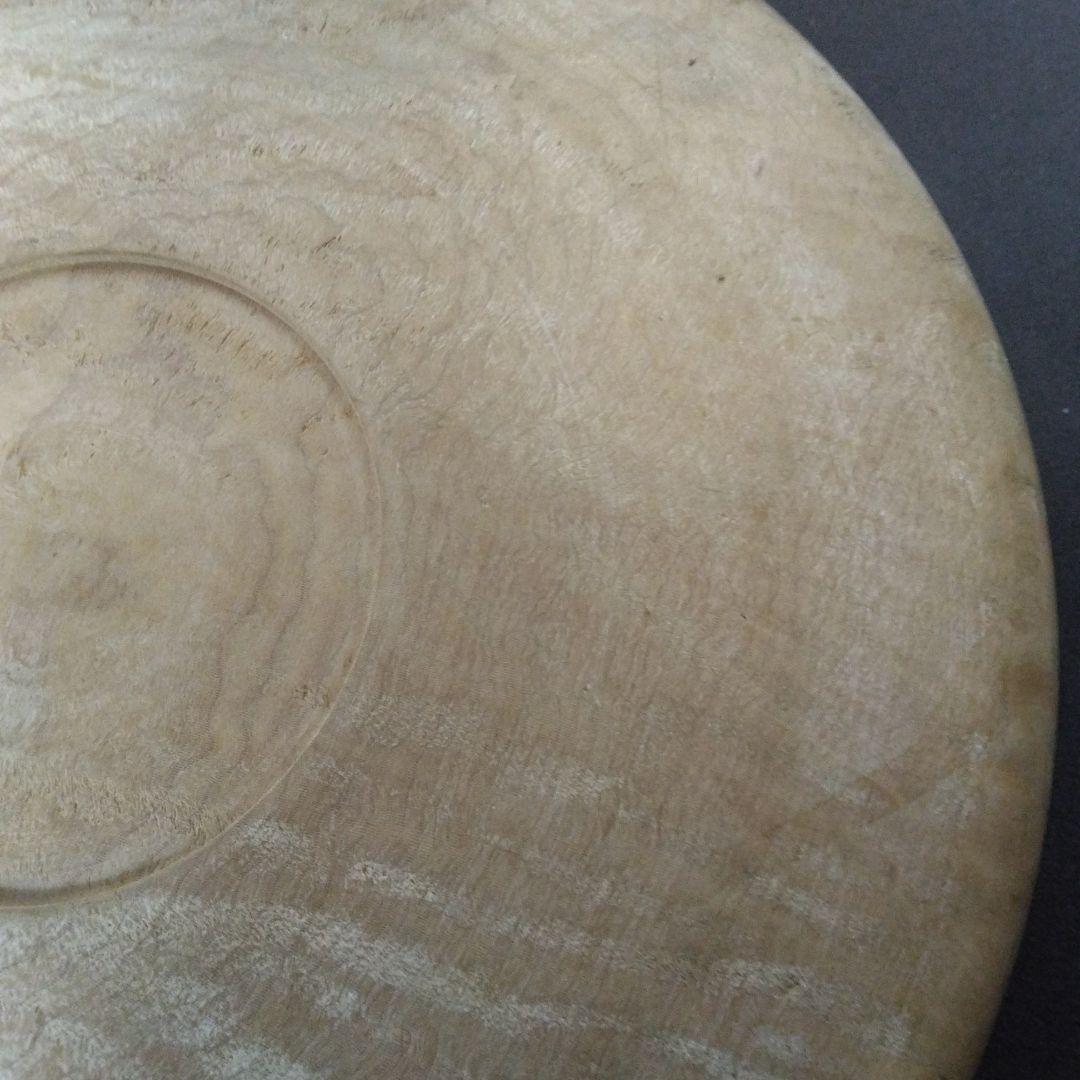 丸盆　くり抜き木工品　無垢材