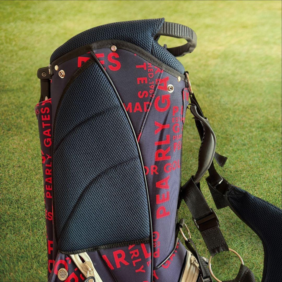 猫田さん専用です。キャディバッグ　ショルダー式　スタンド式　軽量　総柄　ネイビー