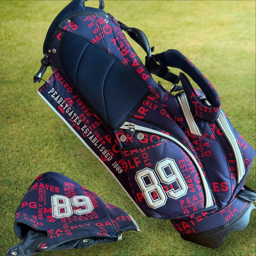 猫田さん専用です。キャディバッグ　ショルダー式　スタンド式　軽量　総柄　ネイビー