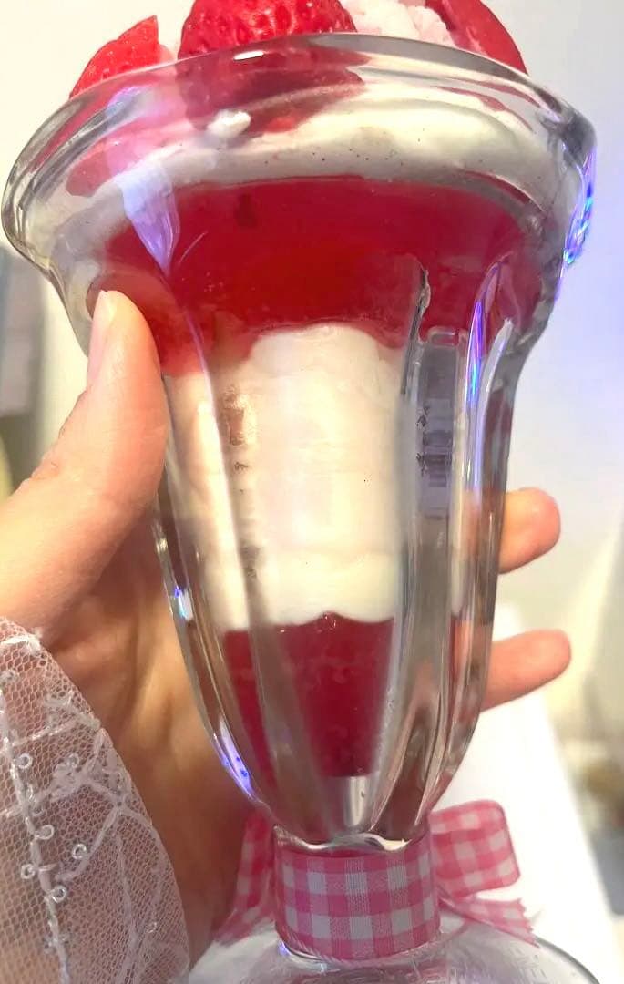 Cerise♡パフェ型キャンドル いちごパフェ&チョコミントパフェ、おまけ