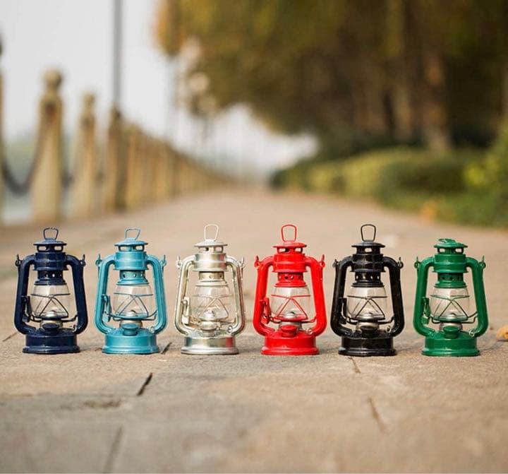 2ランプの キャンプ 防災用 ライト 照明 ランタン 中 ブロンズ, 灯油ランプ