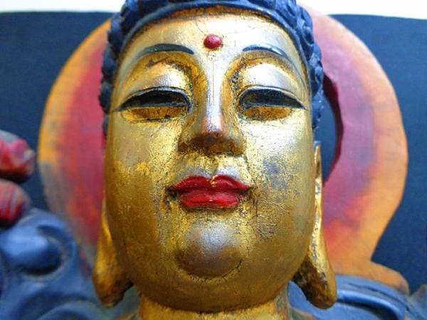 伝江戸期木製 阿弥陀如来立像 東洋彫刻 高さ 102cm 重さ 13ｋｇ