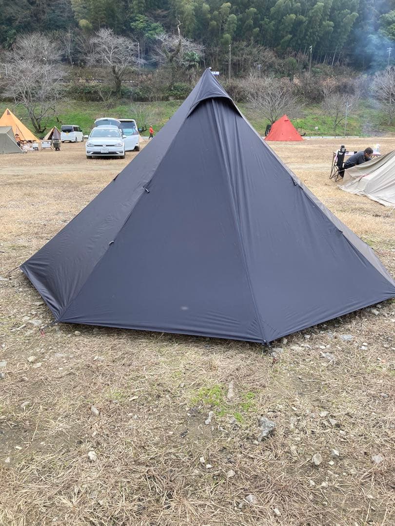 Unafreely シルナイロン ワンポールテント　ブラック