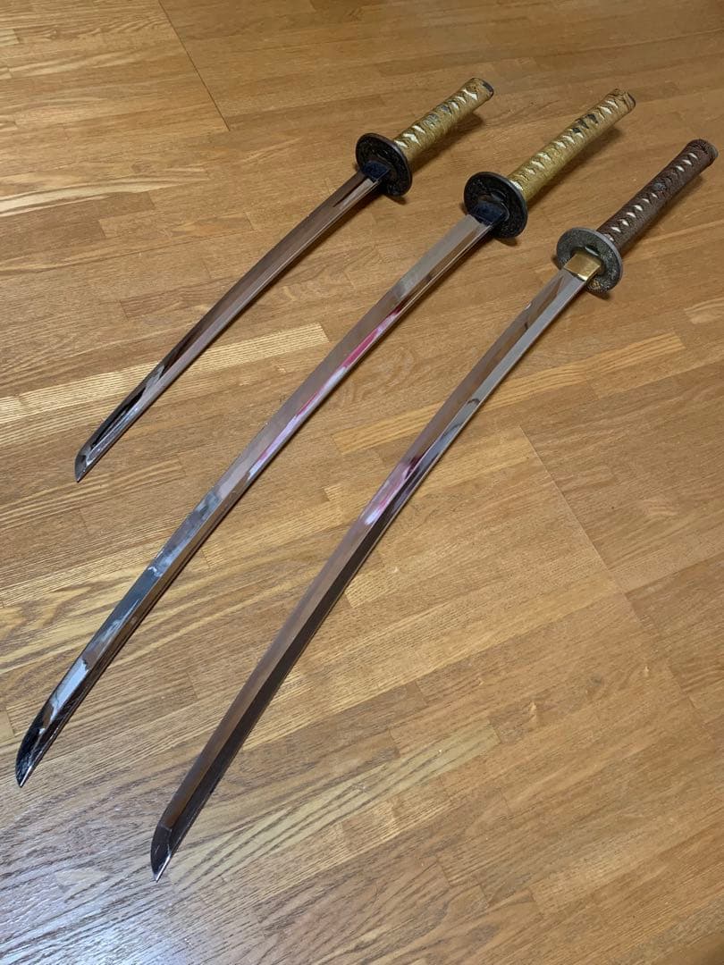 模造刀 居合刀3振りセット 大刀 脇差 パーツ取り 資料 まとめ売り