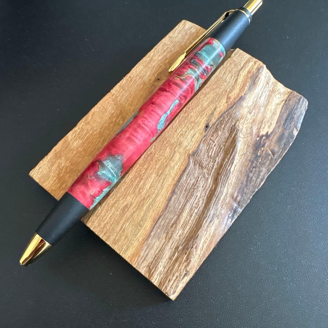 野原工芸似シャープペンシル　極上マスールバーチスタビライズドウッド　真鍮金具