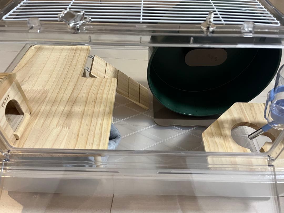 ほぼ新品！ハムスター用　大容量60cmケージ＋26cmホイール＋付属多数