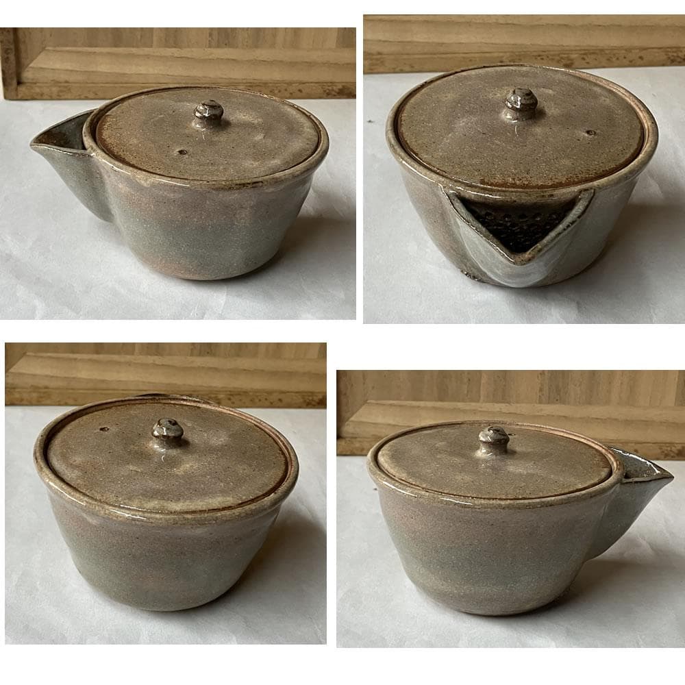 F1369 十四代 坂倉新兵衛 萩焼 煎茶器 セット 共箱 宝瓶 煎茶碗 茶道具