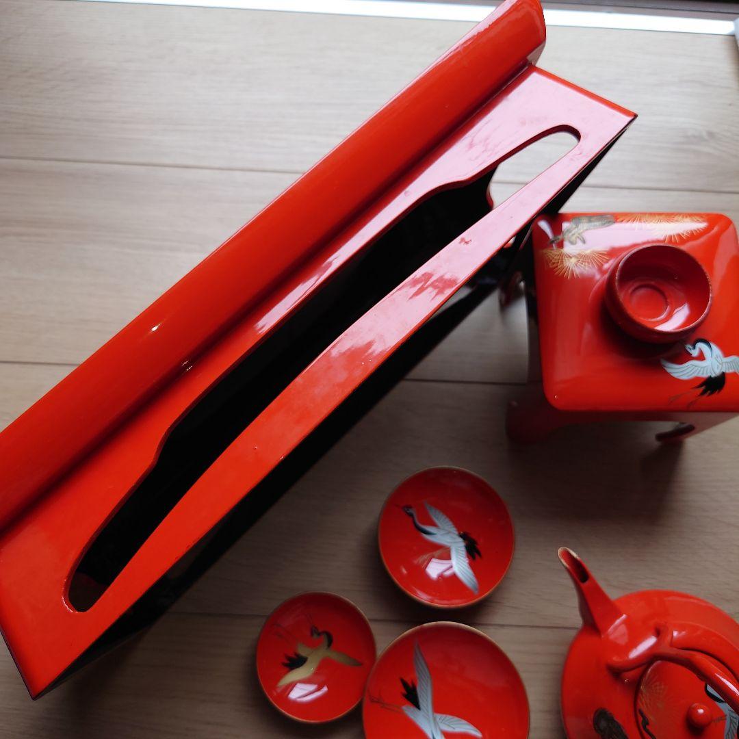 朱塗木製三々九度セット