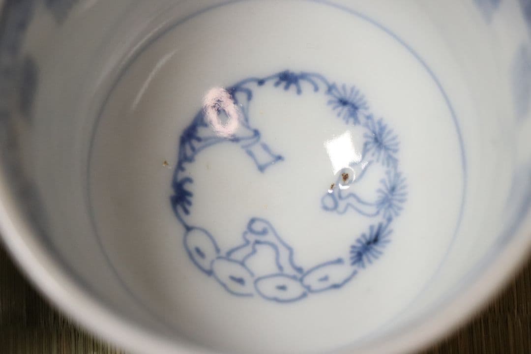 【CM78】古伊万里 青磁 染付 猪口 四客 陶芸 湯呑 酒器 小鉢 向付 懐石