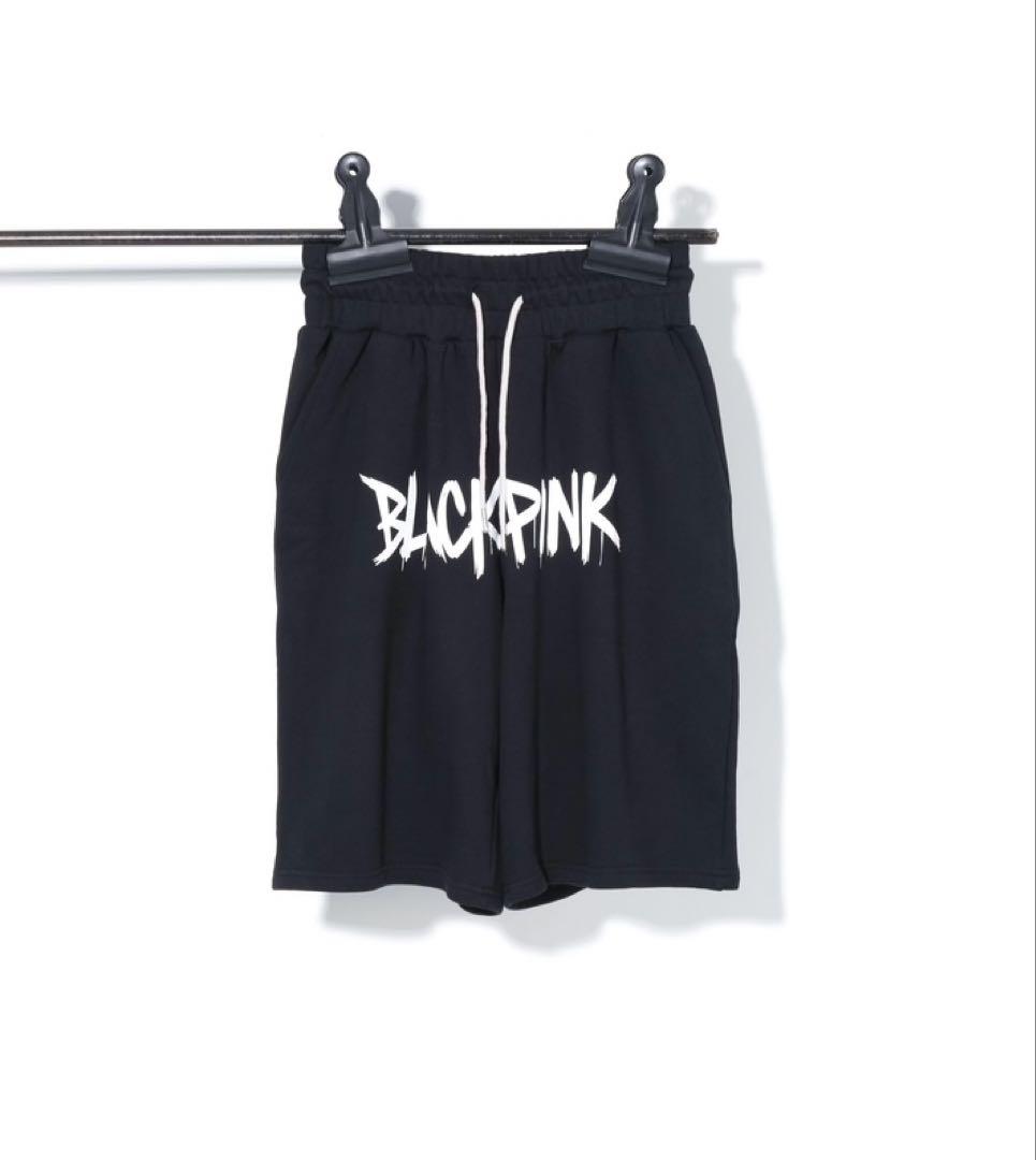 新品　ブラックピンク　ハーフパンツ　STREET LOGO BLACK M