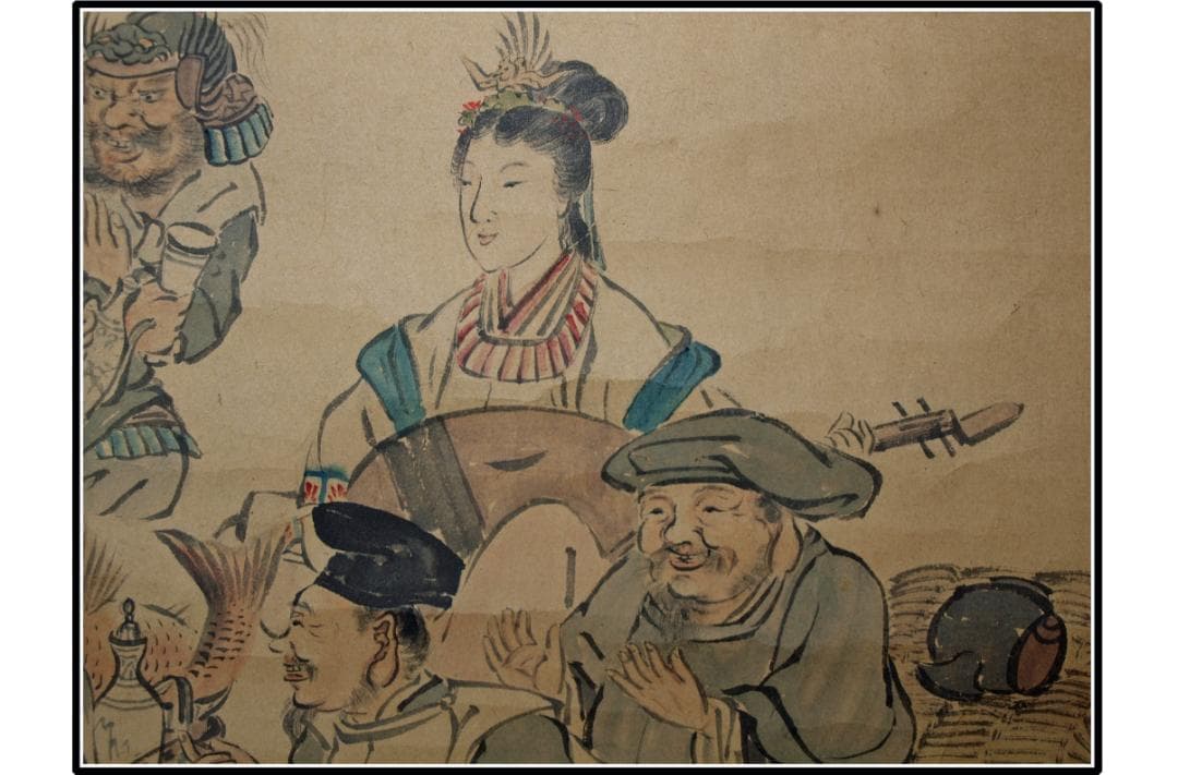 古民家整理品　日本江戸時代肉筆掛け軸そ※1激安骨董品 X1013C3-2