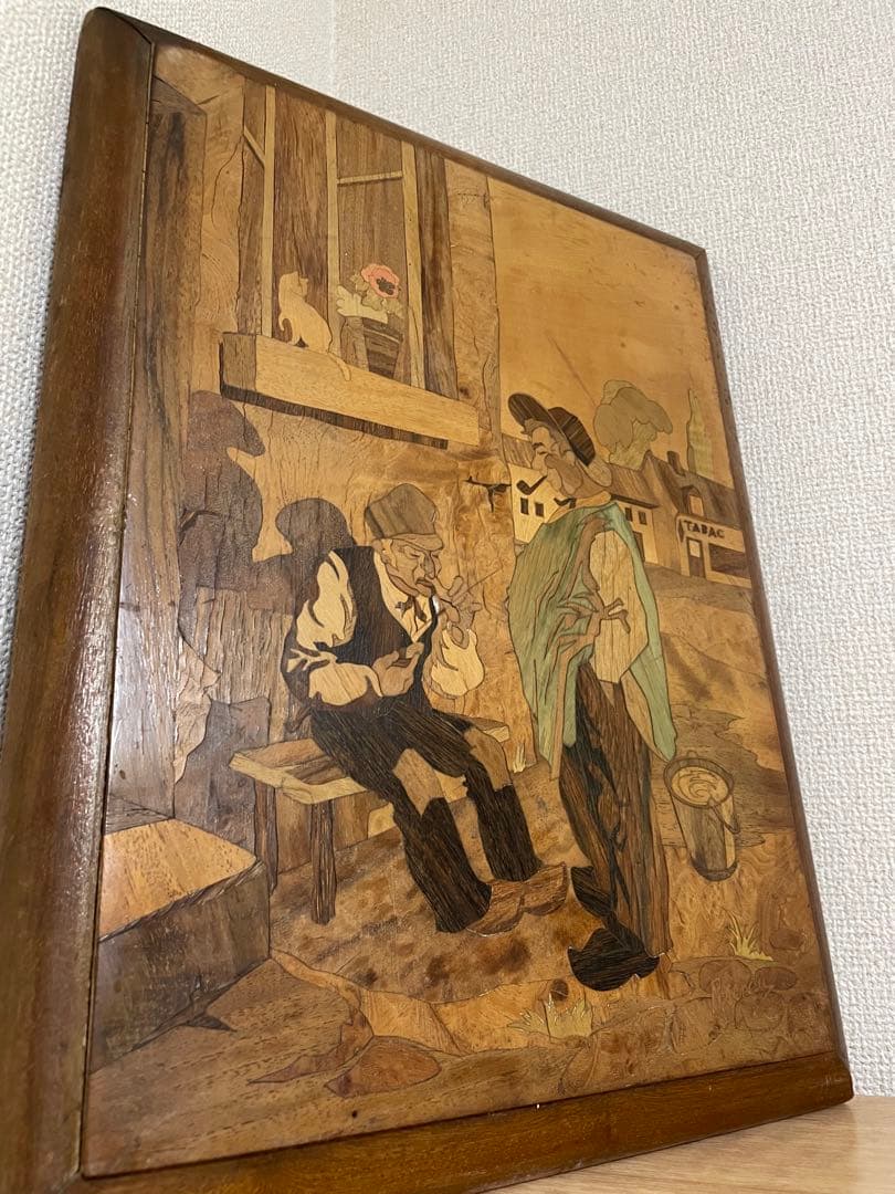 アンティーク　骨董　寄木細工　ナポレオン　コルシカ島　絵画