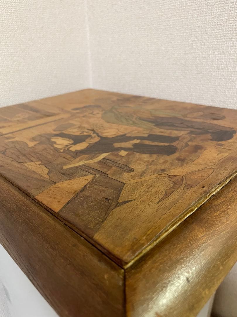 アンティーク　骨董　寄木細工　ナポレオン　コルシカ島　絵画