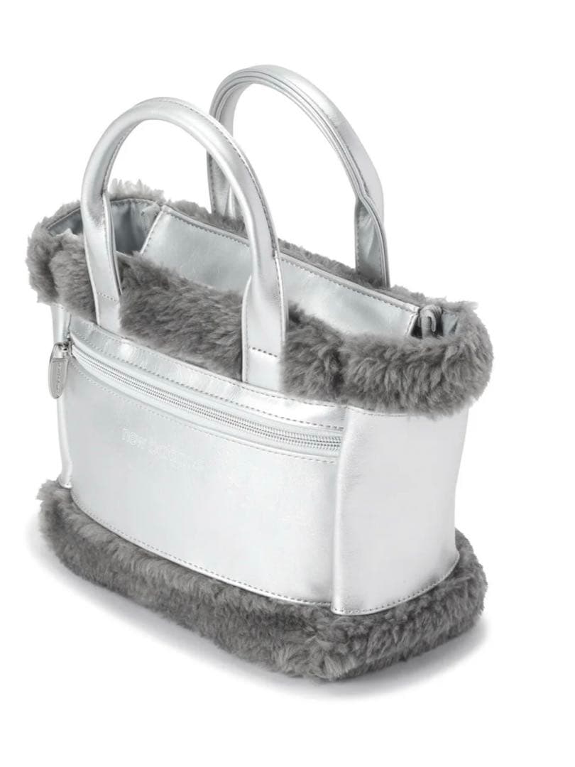 新品タグ付き　ニューバランス　合皮×ボア　カートバッグ　ゴルフ　シルバー