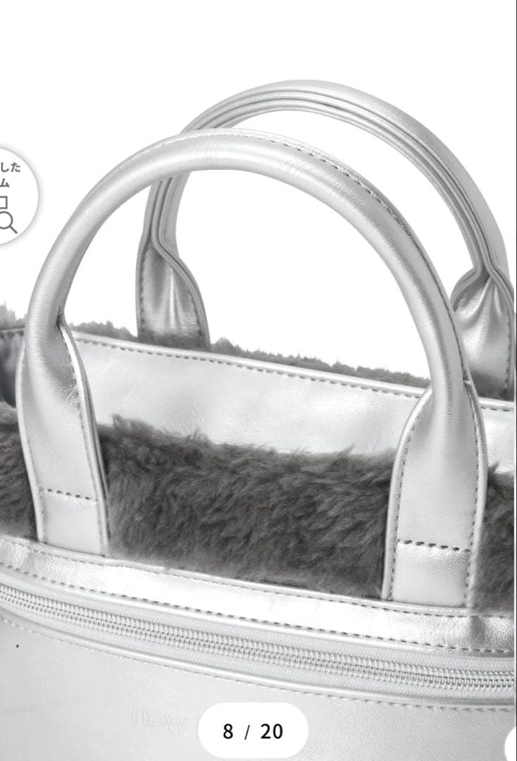 新品タグ付き　ニューバランス　合皮×ボア　カートバッグ　ゴルフ　シルバー