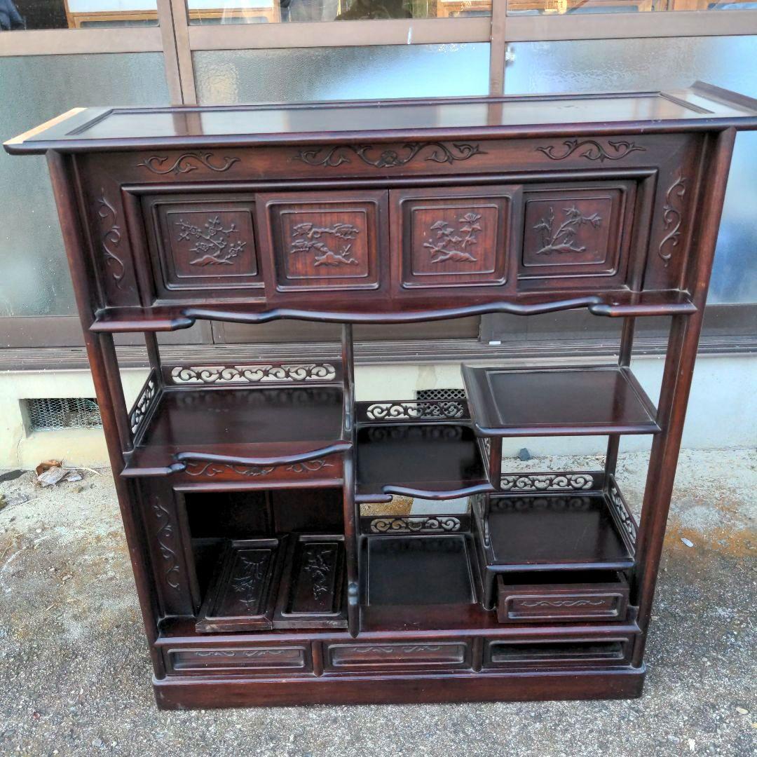 木製彫刻収納棚