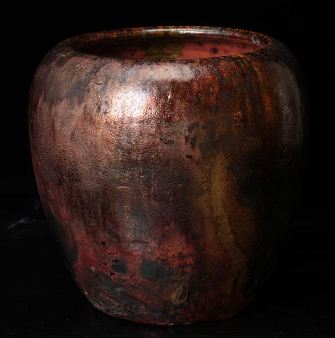 楽吉左衛門 楽焼 火鉢 手焙 高さ23㎝ 共箱付 茶道具 時代物 古美術 骨董品