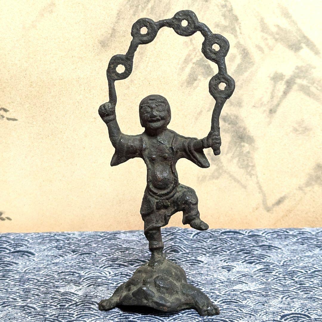 雷神三本脚蛙　唐物　縁起物　置物　　　　　骨董品　アンティーク　レトロ