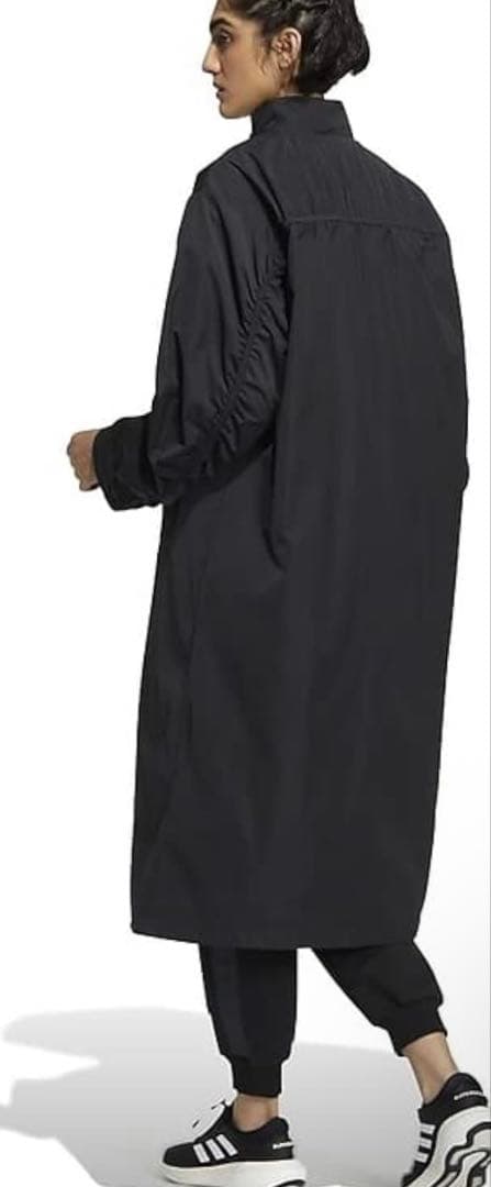 adidas コートPRSVE オーバーサイズフィット ロングコート　BLACK