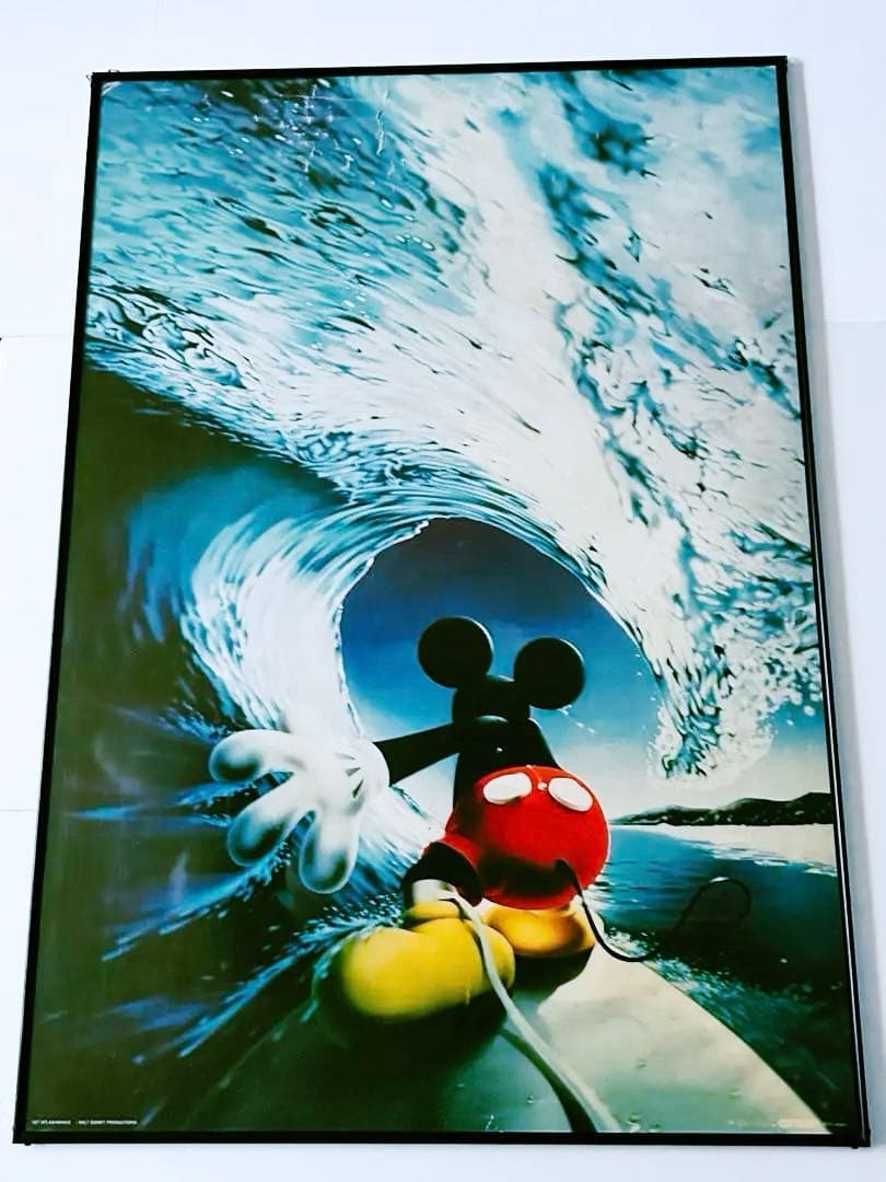 【❤️特大1m 】ミッキー サーフィン ポスター額付き