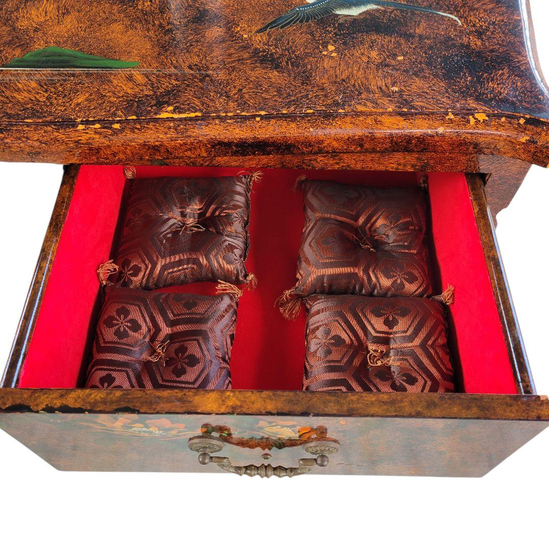 極希少 中国家具 猫脚 チェスト 棚 キャビネット 花柄 燕 アンティーク