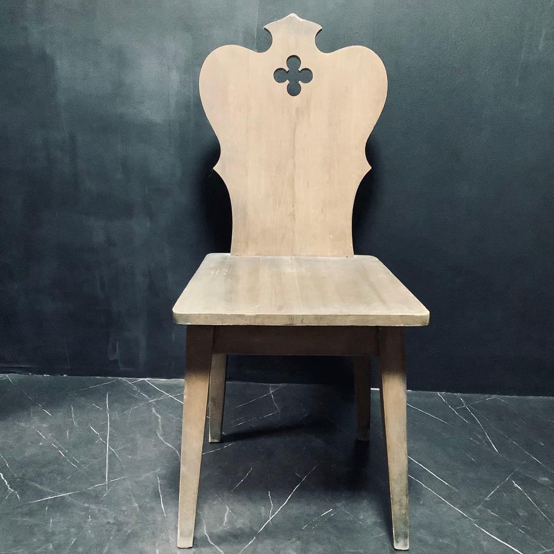 フランスアンティーク　チャーチチェア　木製　椅子　家具