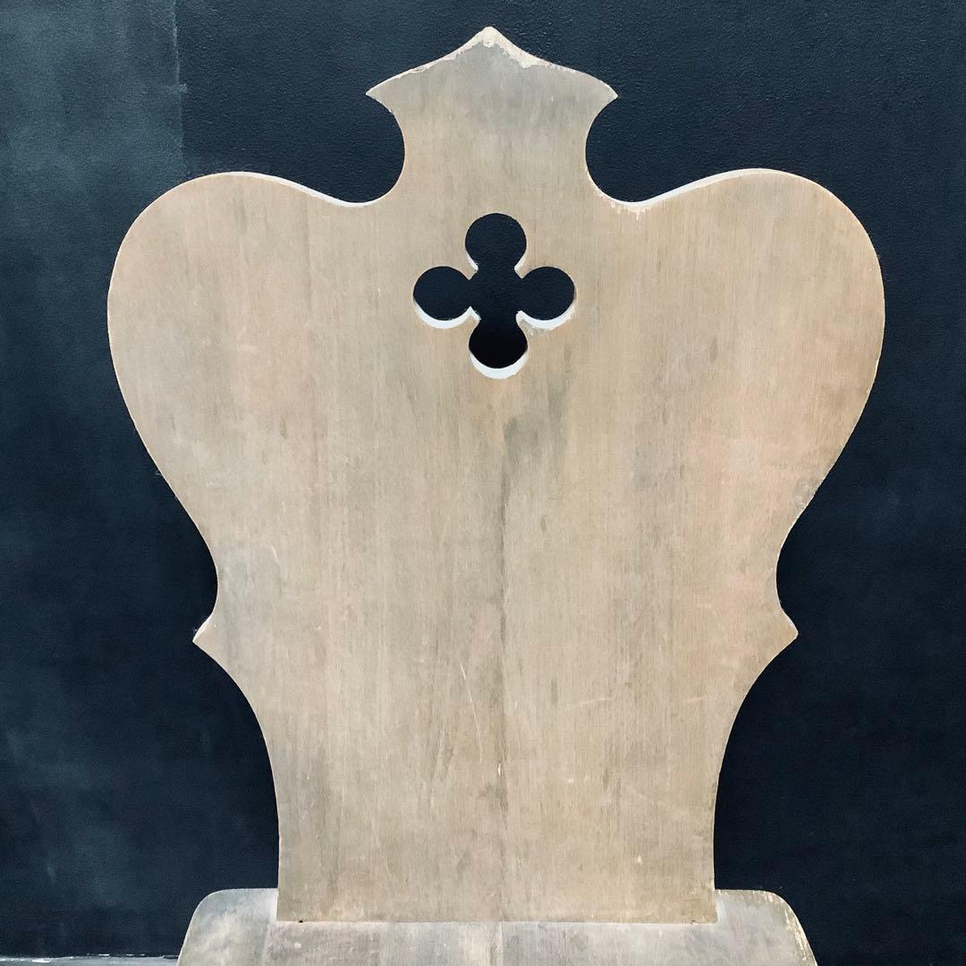 フランスアンティーク　チャーチチェア　木製　椅子　家具