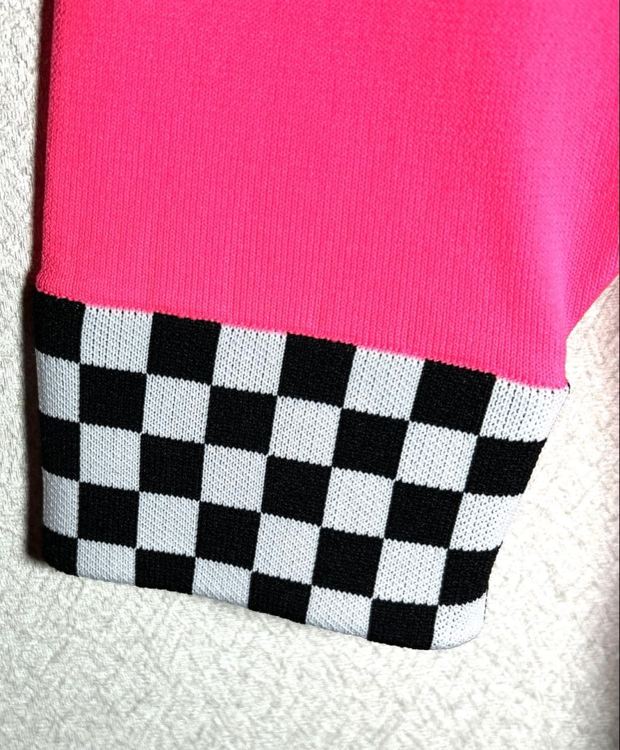 新品未使用【デヴァロー ゴルフ】 メンズ チェッカーリブニットプルオーバー Ｍ