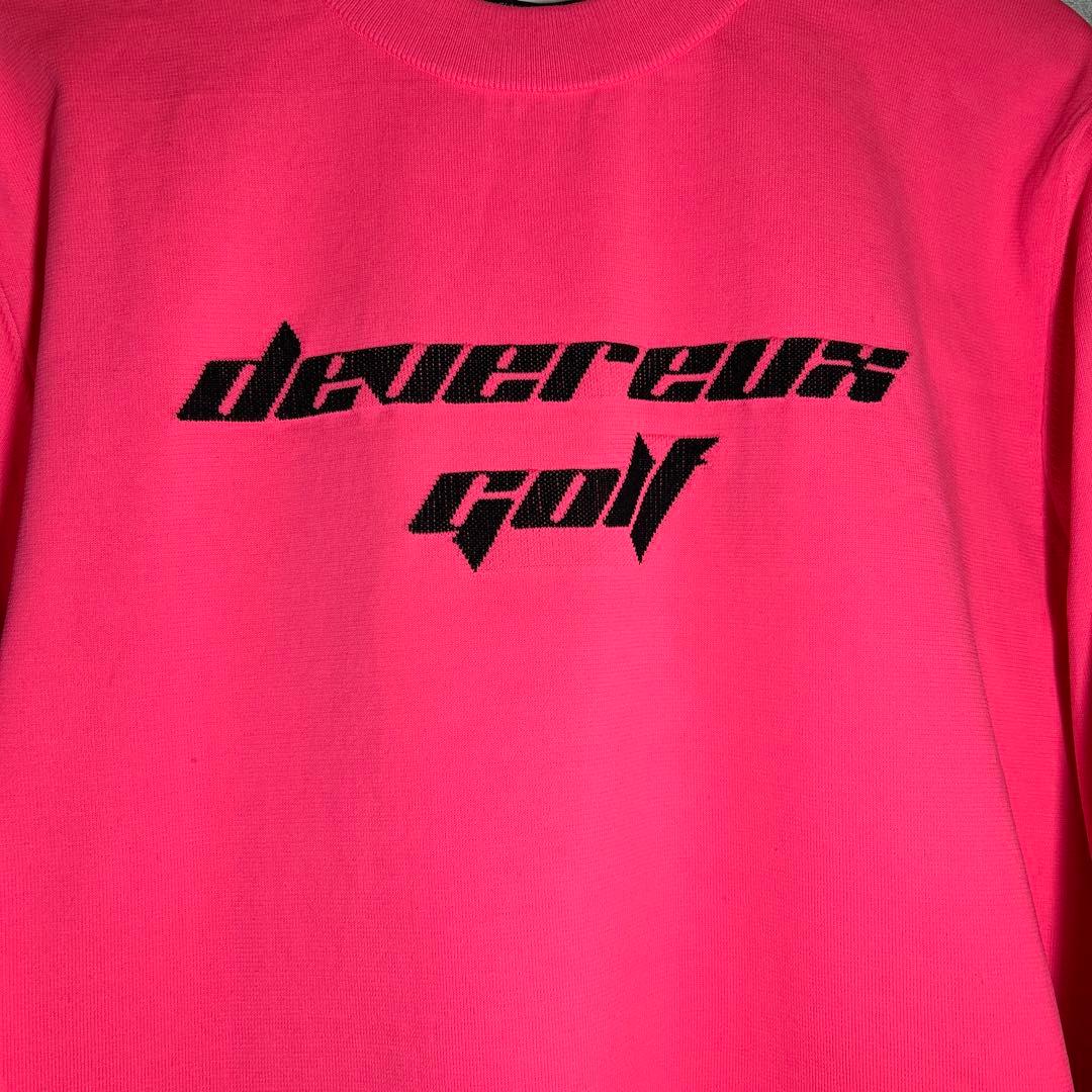 新品未使用【デヴァロー ゴルフ】 メンズ チェッカーリブニットプルオーバー Ｍ