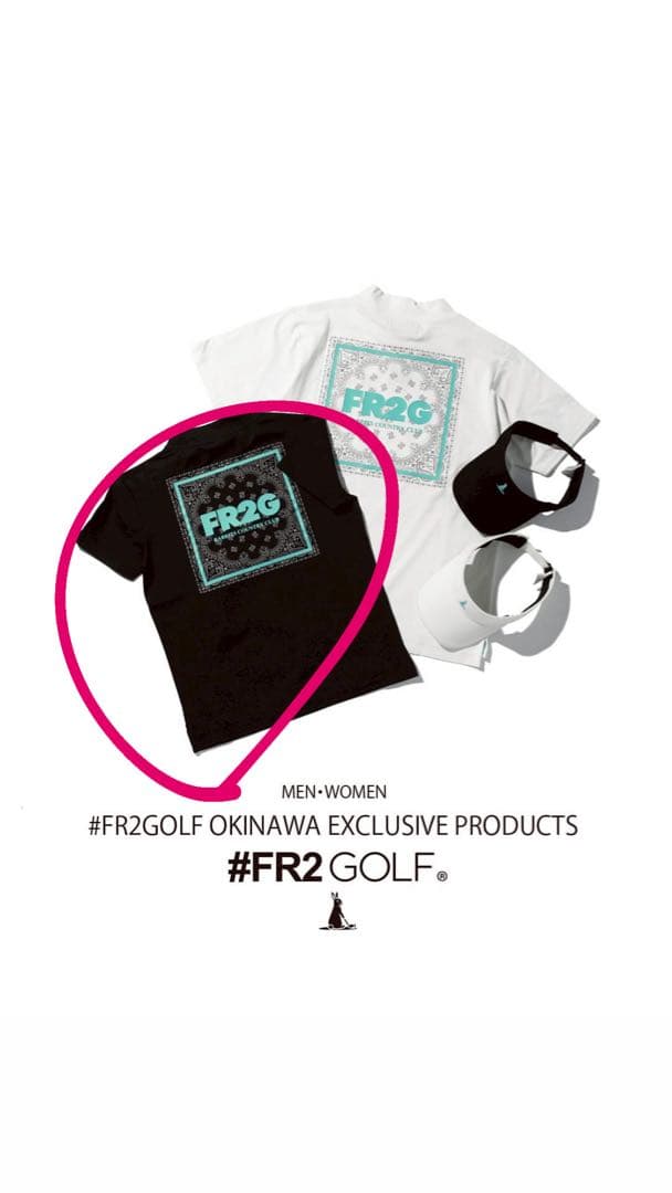 fr2golf 沖縄 モックネック カットソー ブラック