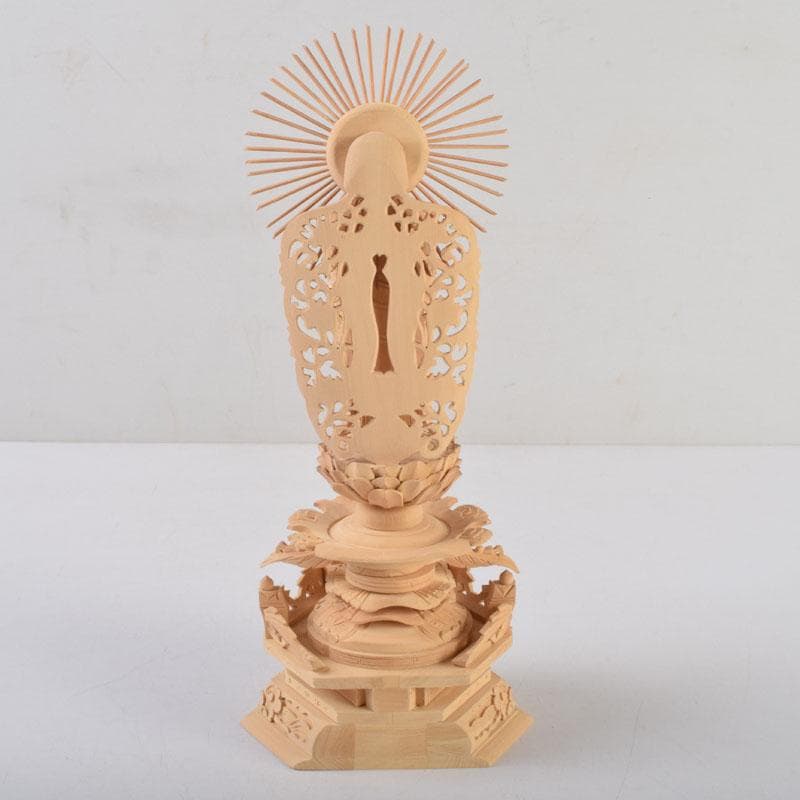 仏教美術　柘植彫刻　西立弥陀像　仏像　華鬘台　C　8784