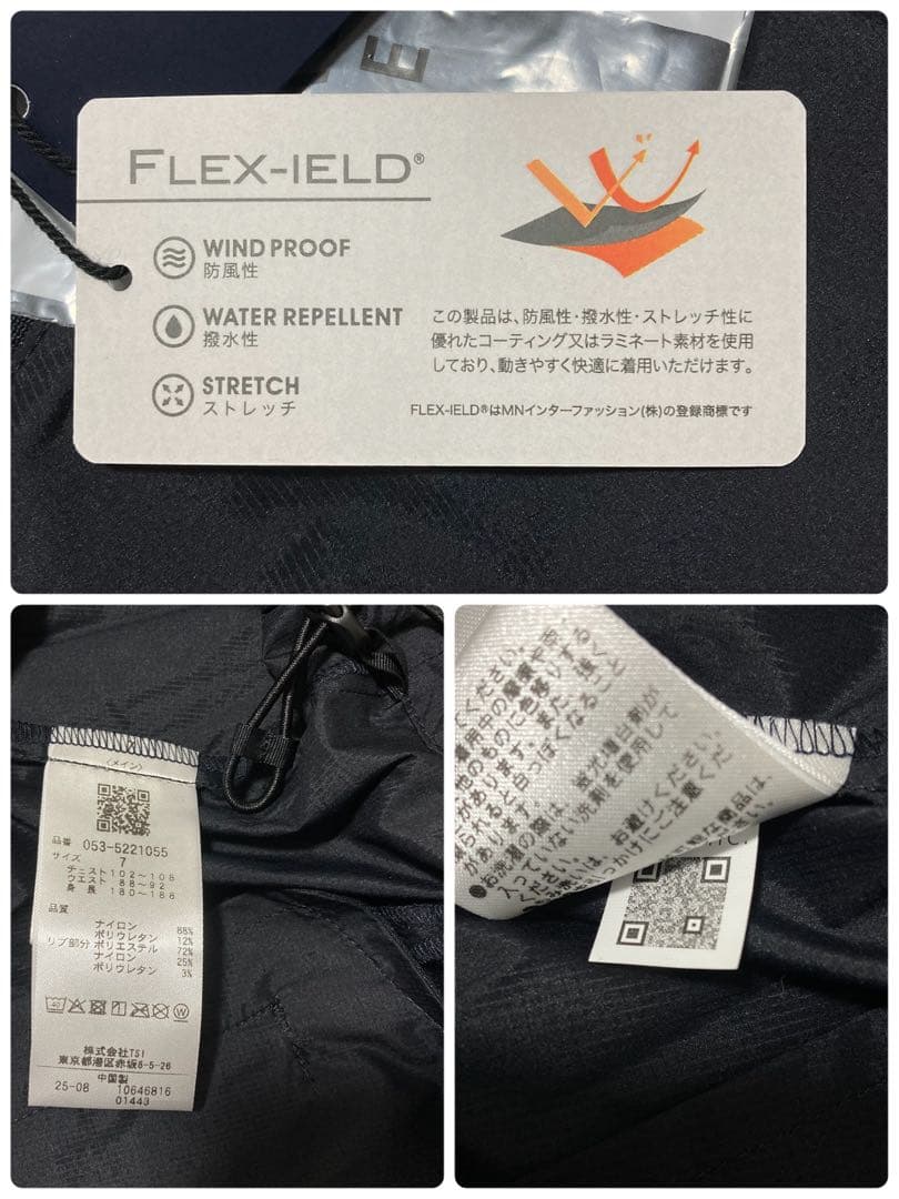 新品 パーリーゲイツ FLEX-IEDストレッチスニードジャック(7)3L/紺