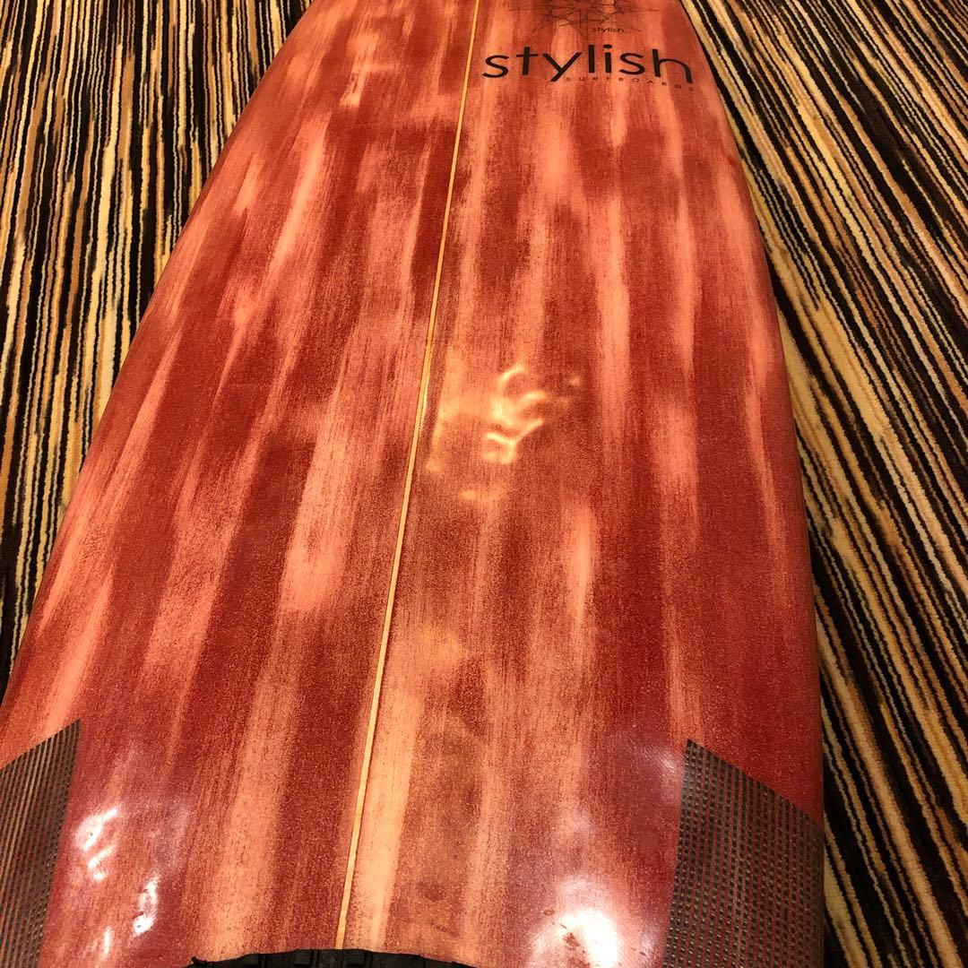 STYLISHサーフボード中古(着払い購入者様負担)クアッドフィン付、5プラグ