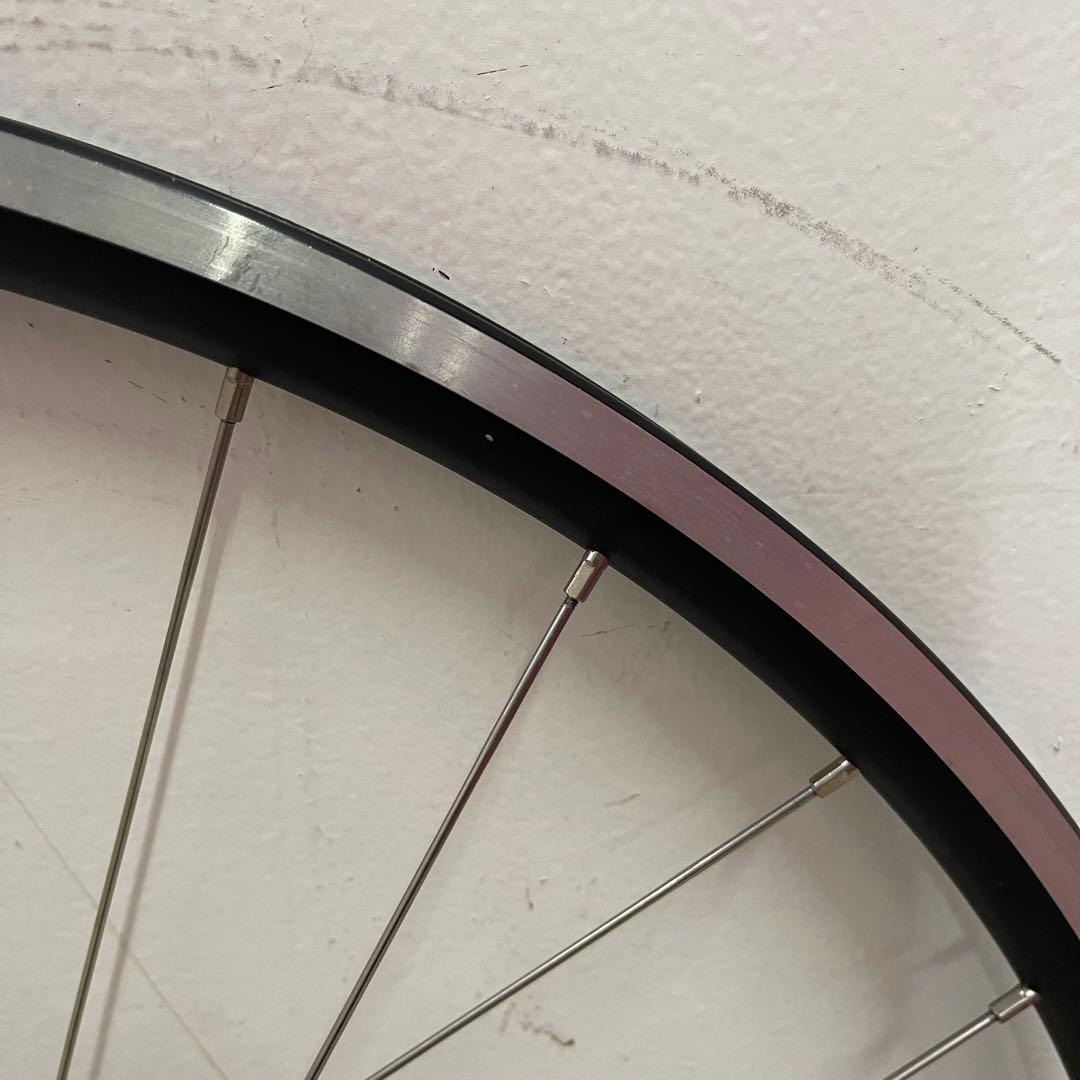 グランコンペ廃盤カラーハブ　手組みピストホイール(後輪) 片側ネジ山不良700C