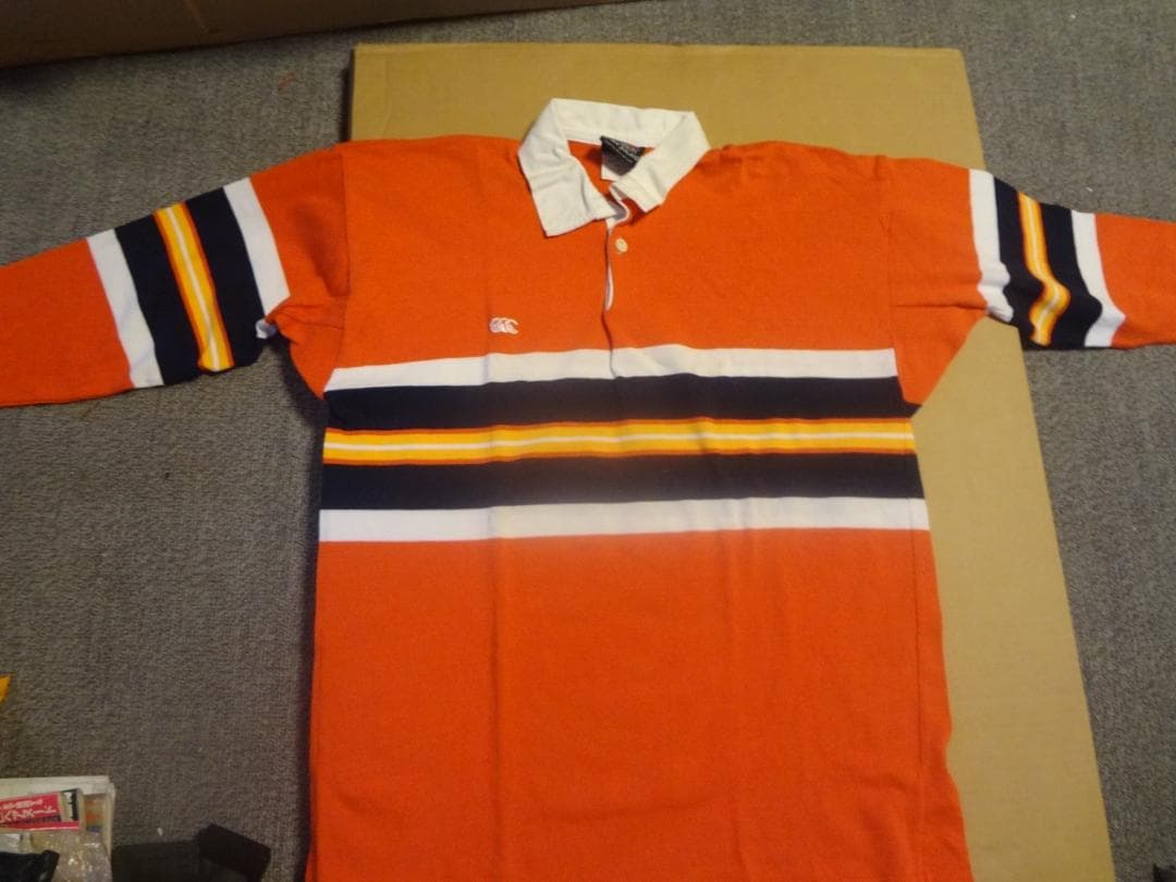 CANTERBURY オレンジ 長袖 ラガーシャツ L