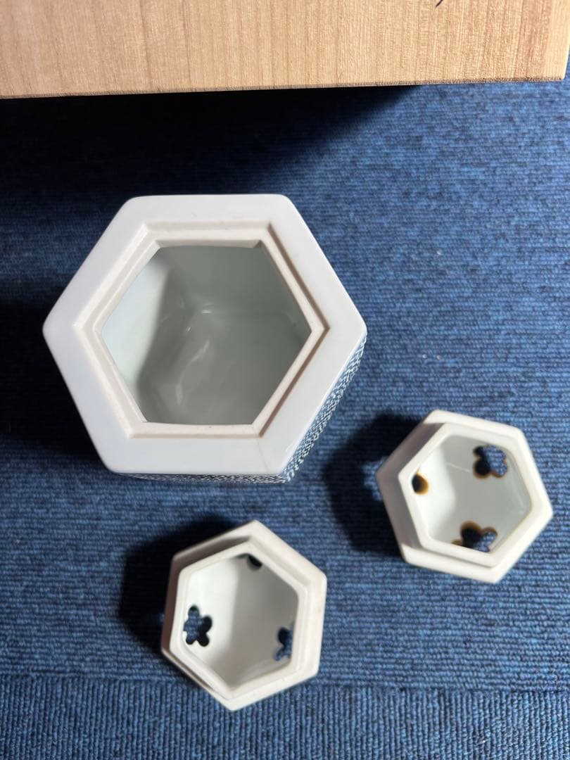 874 有田焼　藤井朱明作　日辰会友　極上白金彩香炉　未使用