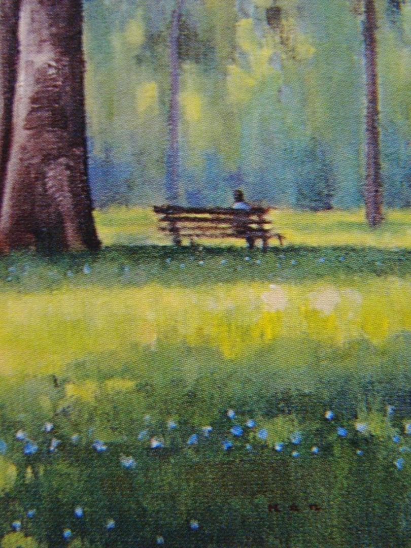 入江観、森の日曜日、希少な額装用画集より、新品高級額装付、状態良好