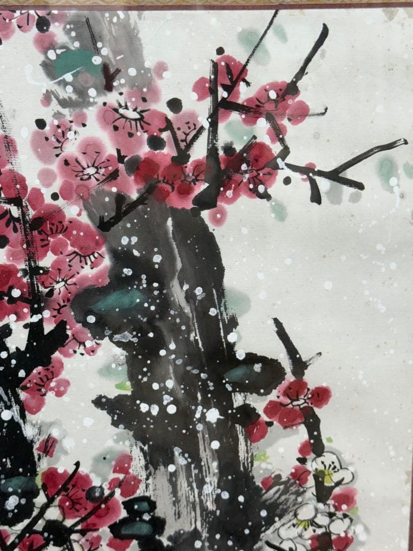 中国美術　華図額装　96✖️66cm R7け0916