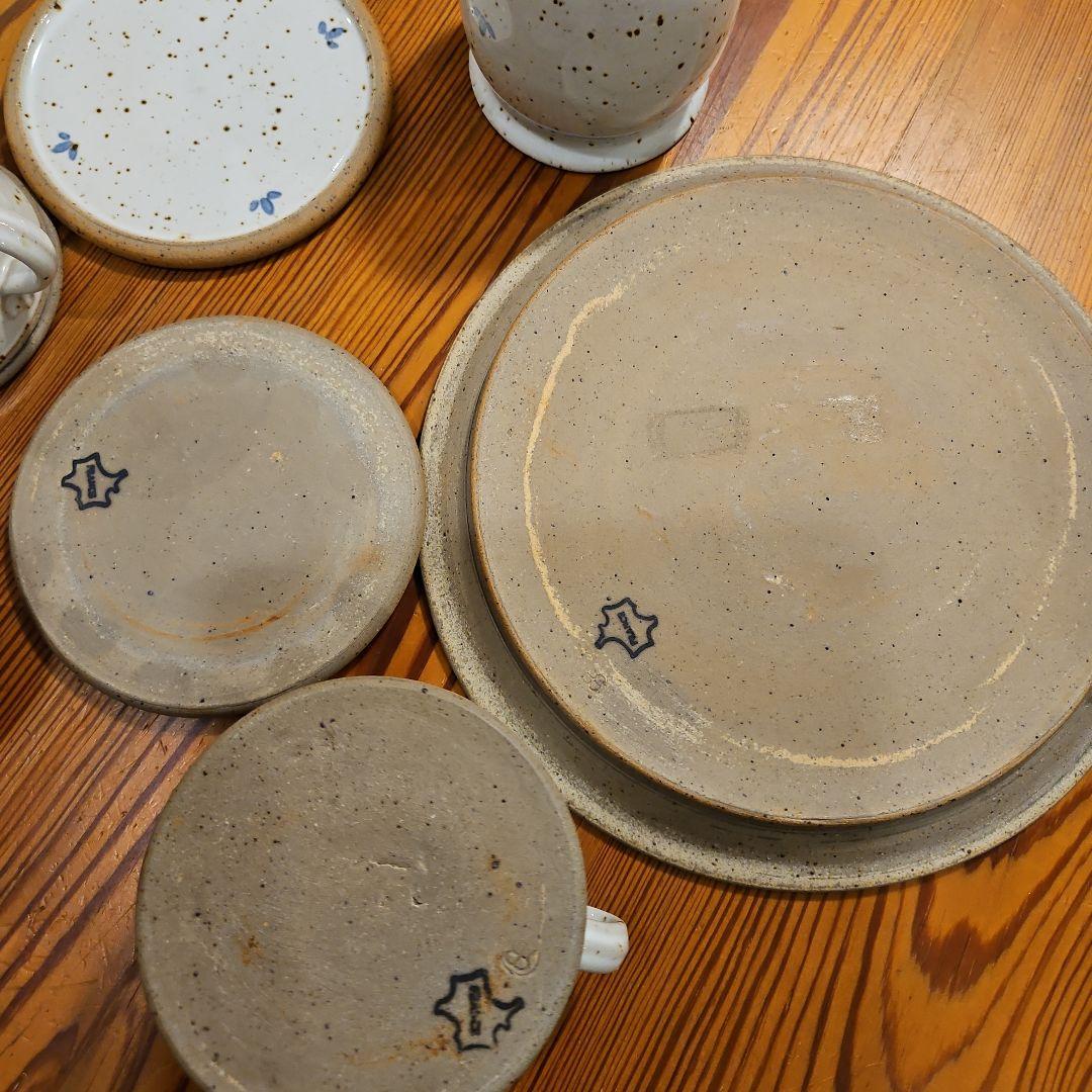 南仏プロバンス　陶器8点セット　 ケーキ皿　カップ&ソーサー　コップ