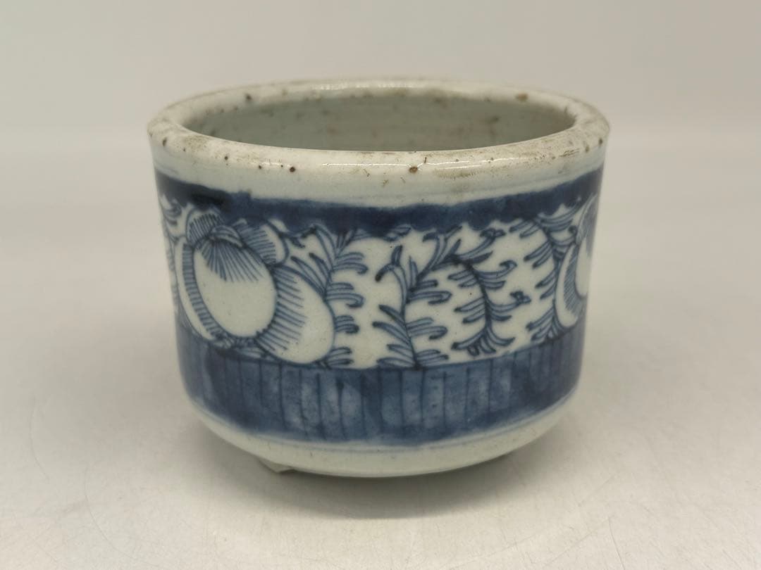 中国　清時代　染付　香炉　送料込み250703