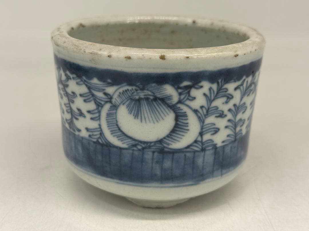 中国　清時代　染付　香炉　送料込み250703