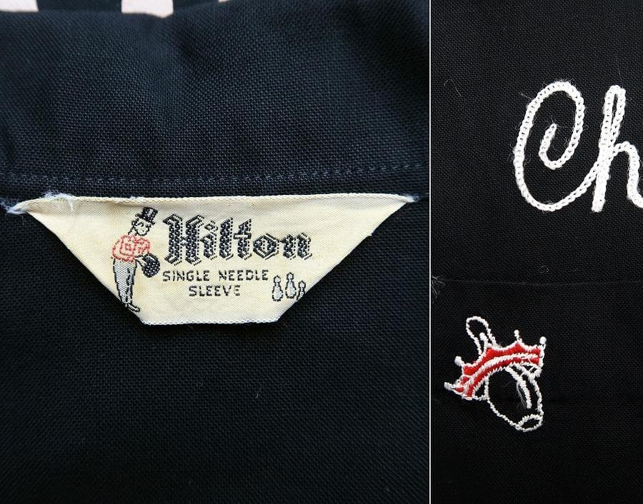 希少 黒 XXL 60s HILTON ボーリングシャツ オールドイングリッシュ