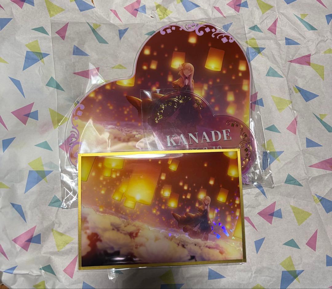 プロセカ はぴこれ くじ バースデー 奏　BIGアクリルパネル　色紙