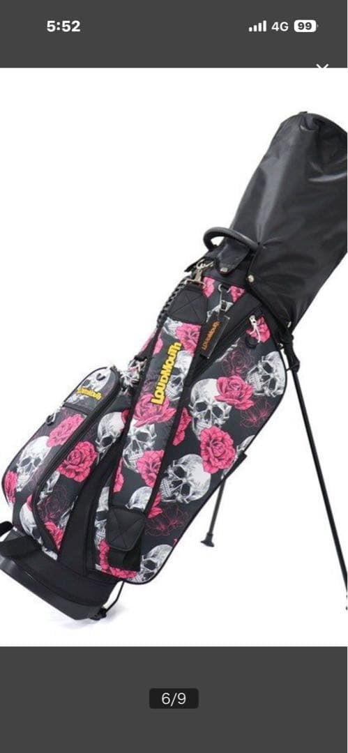 LOUDMOUTH スカルとバラのキャディバッグ