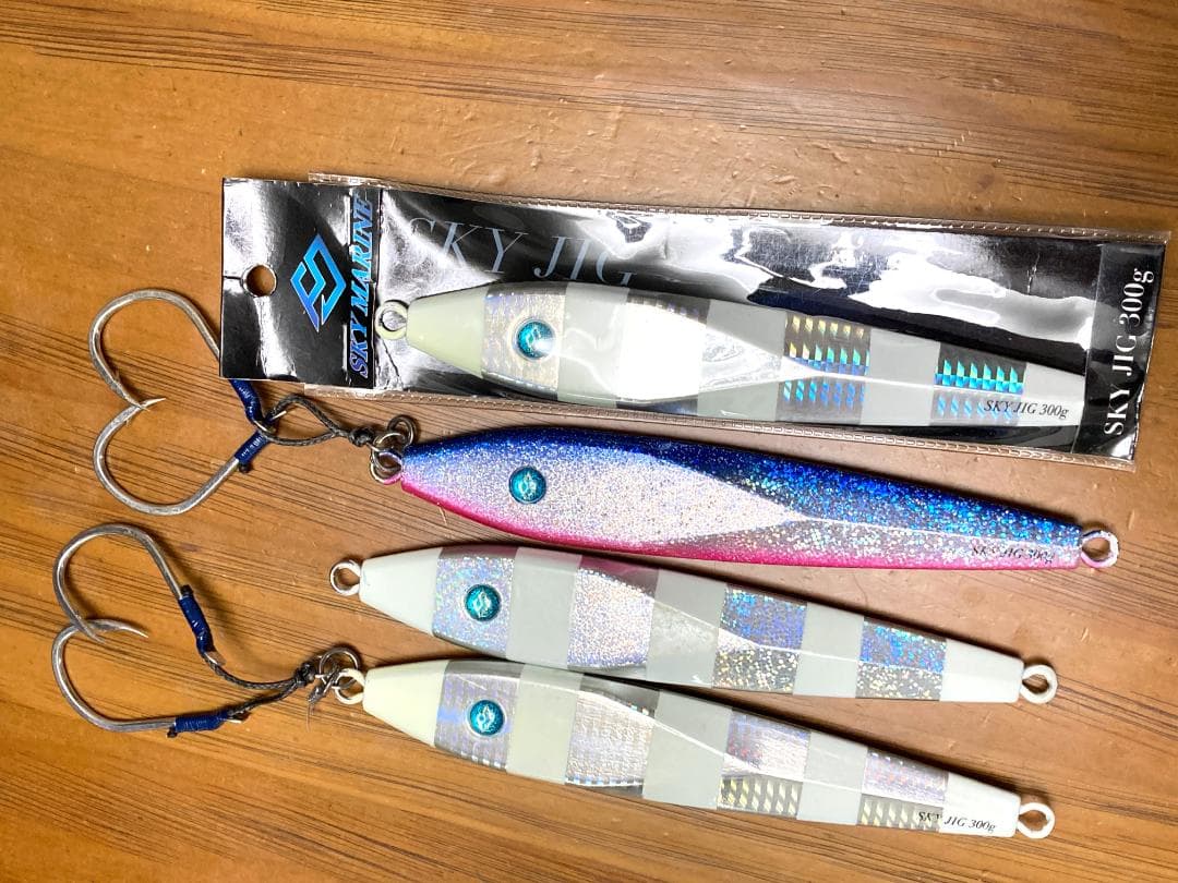 メタルジグ SKY JIG 300g 4本 フック2本