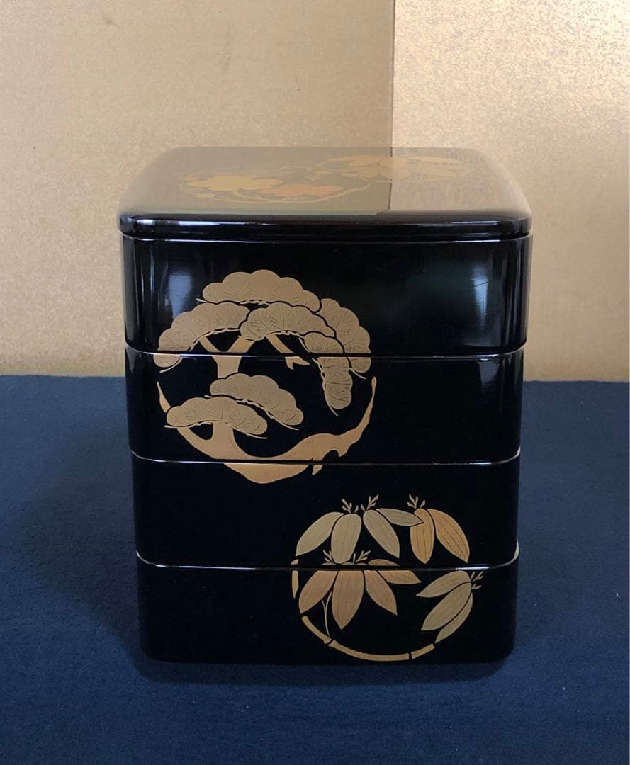 《R》輪島塗 松竹梅蒔絵 屠蘇器 五ツ揃 わじま慶塚 木箱　1f