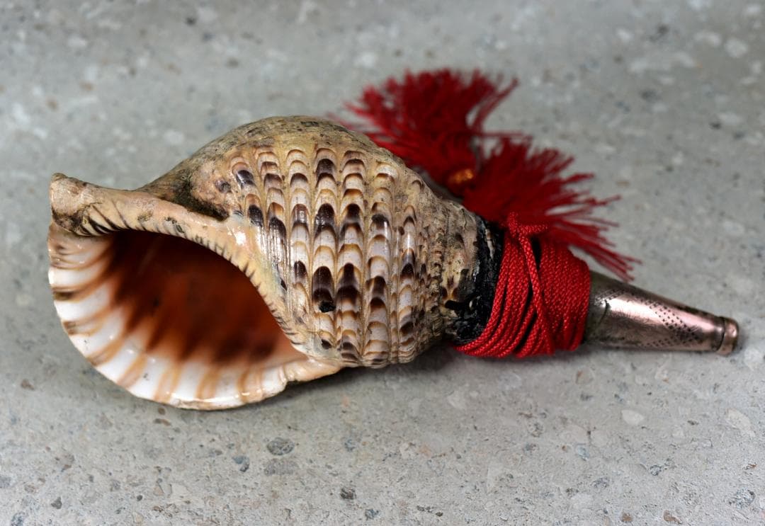 ＮＯ－１古いホラ貝、修行僧　山伏、魔よけ　和楽器